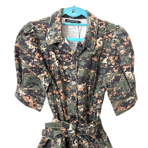 MARISSA WEBB Camo Utility Belted Mini Dress NWOT Sz Small - Picture 3 of 4